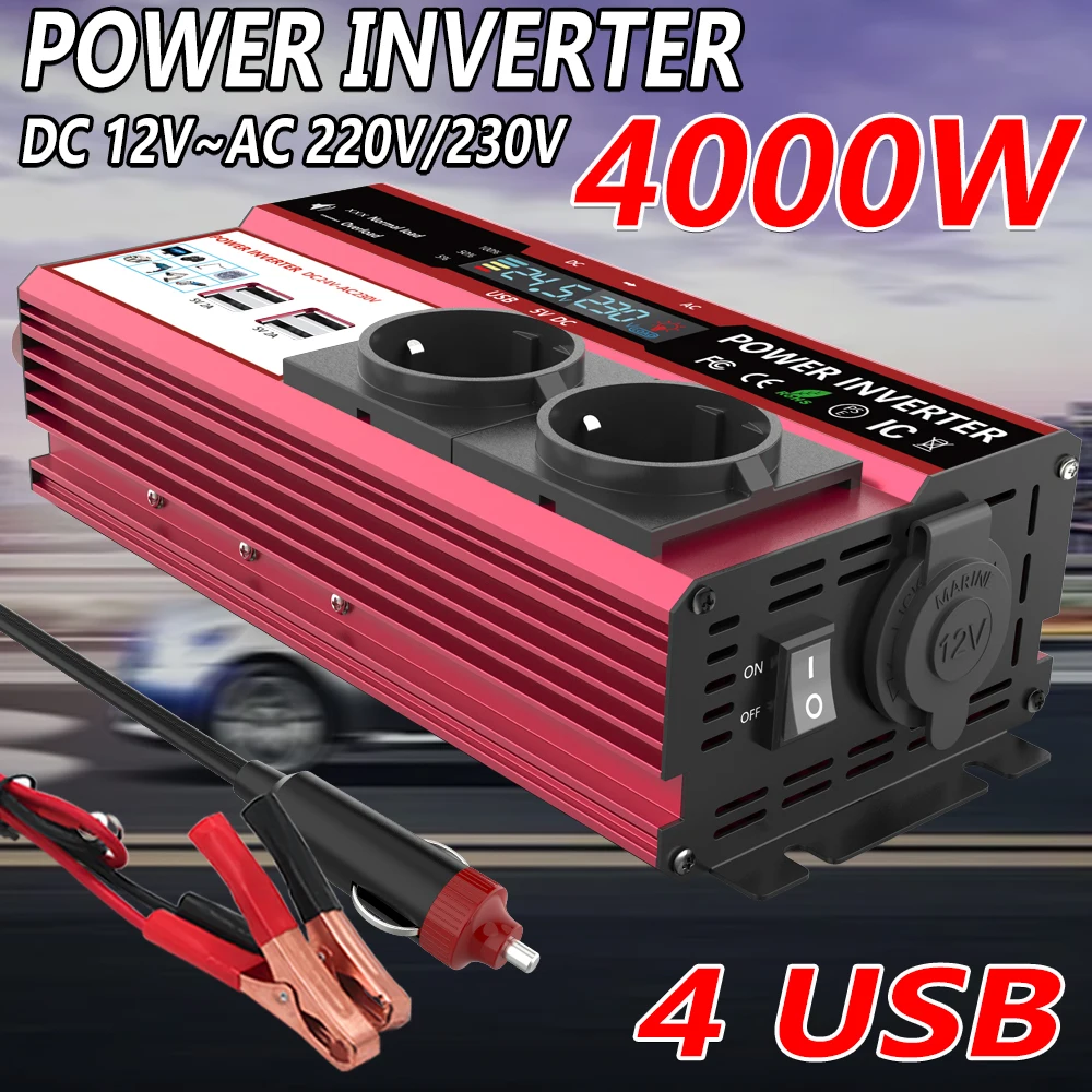 Power Inverter 12V 220V 4000W Continuous - Inwerter 12V na 220V o mocy