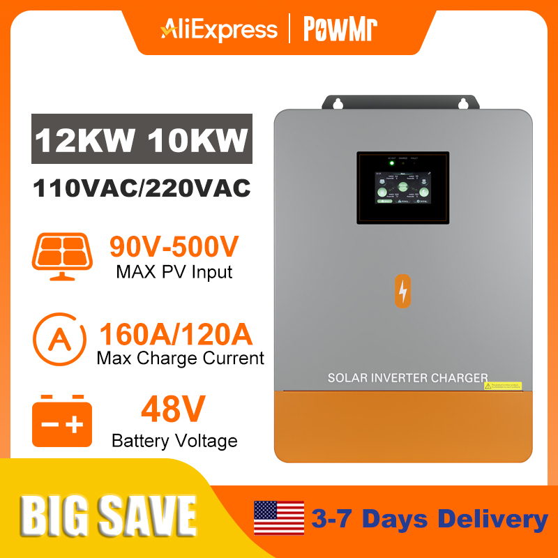 Split Phase Inverter 10Kw 110V 220V - PowMr 12KW 10KW Inwerter z podwójną